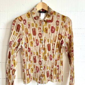 Cotelac Blouse button shirt pleated Small XS